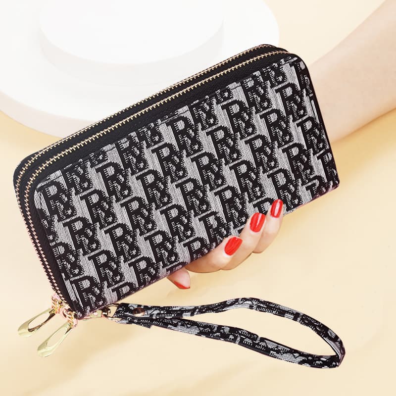 Women's Long Wallet 2025 New Phone Bag Women Wholesale Fashion Frosted Large Capacity Women's Double Zipper Clutch