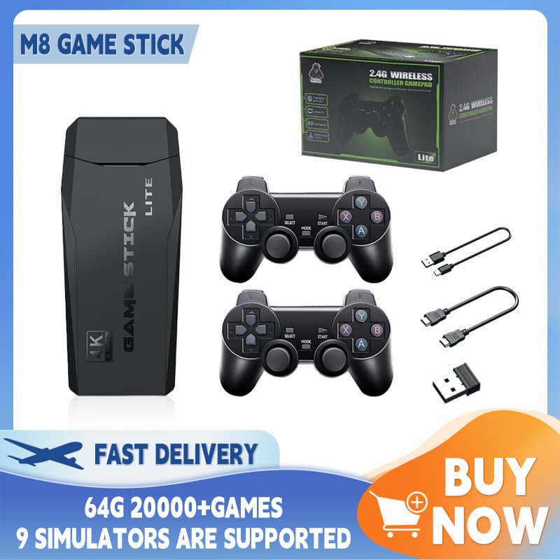 Cross-border Hot Seller M8 HD Wireless Controller Retro Classic Two-Player HDMI HD TV Gaming Console Massive Games