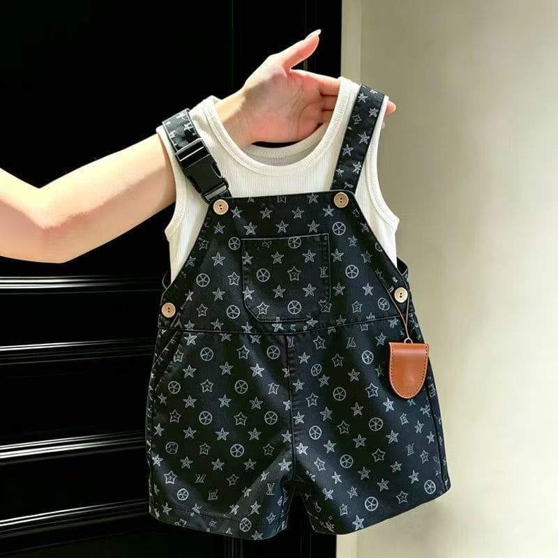 Summer baby boy overalls suit baby clothes summer thin sleeveless handsome baby fashionable one-year-old trend