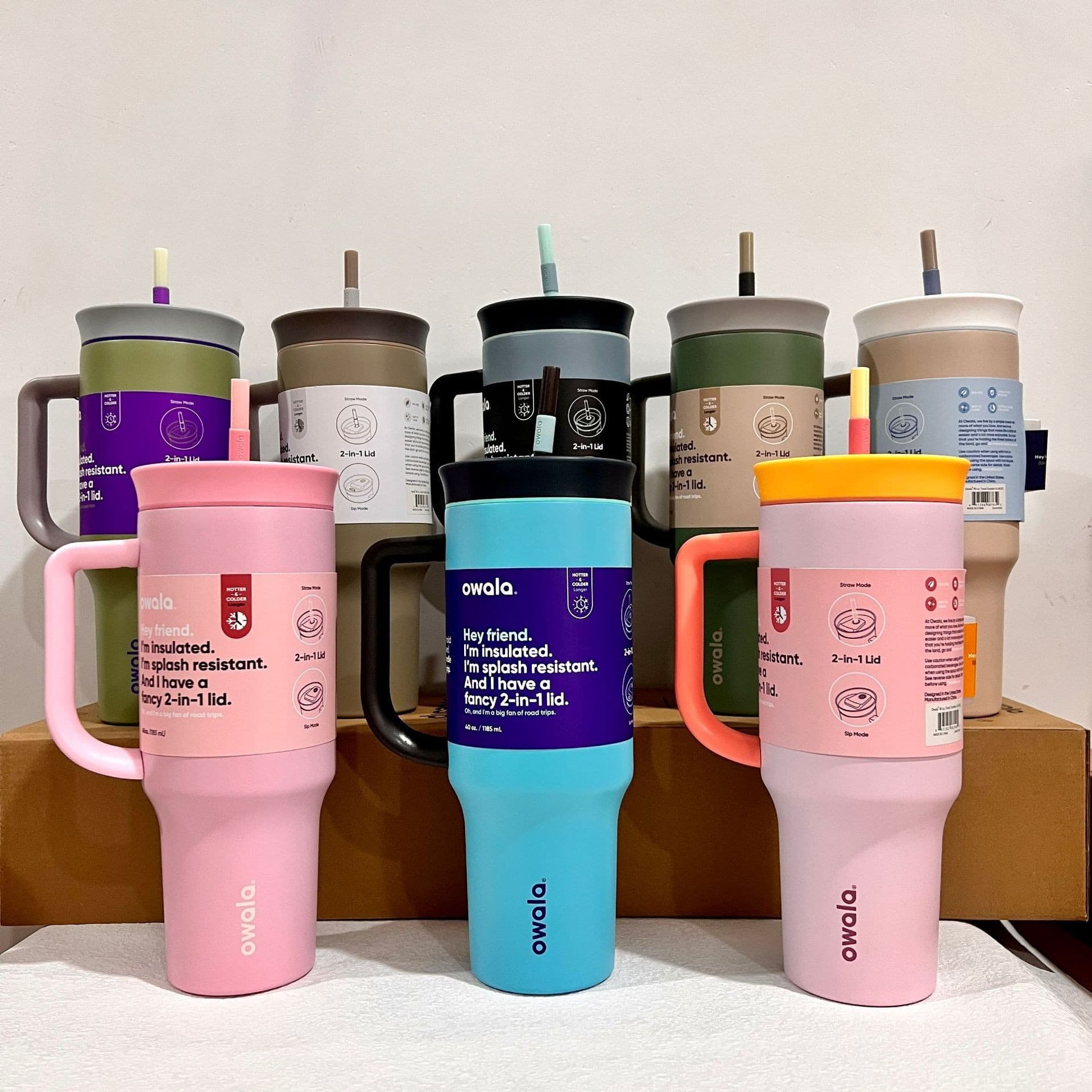 Cross-border Owala Ice Master Cup Double-layer Stainless Steel Vacuum Insulated Tumbler 40oz Car Cup Outdoor Sports Car-mounted Cup