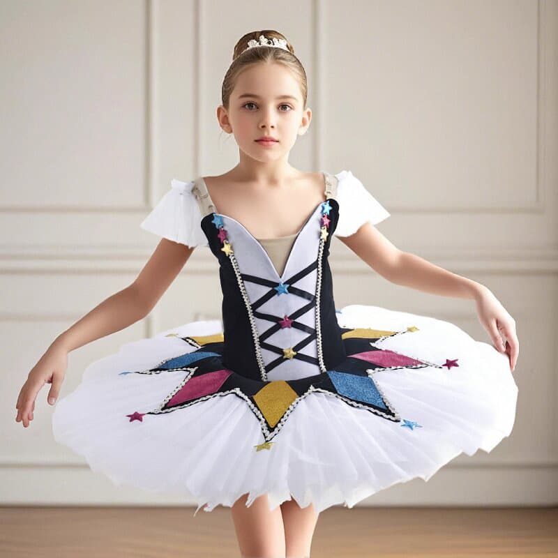 Children's ballet tutu performance costume, million-dollar clown ballet stage costume, girls' Swan Lake tutu skirt