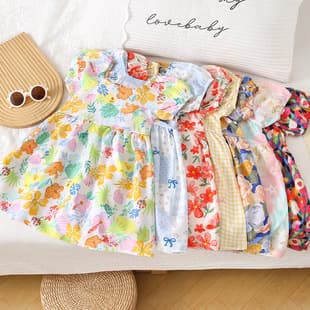 Girl Cotton Silk Dress 2026 Summer New Arrival French Princess Dress Little Girl Stylish Dress Children's Apparel
