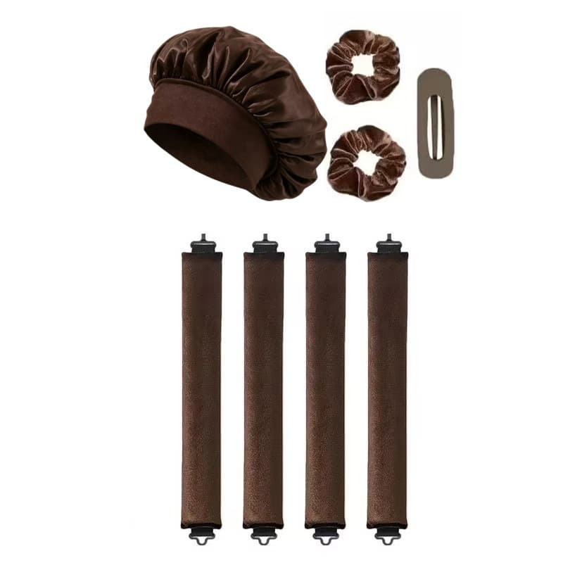 Heatless Curling Rod Sleep Cap Set, Gift Box Packaging, Wide-Brim Solid Color, Effortless Amazon-Style Hair Curler That Won't Damage Hair