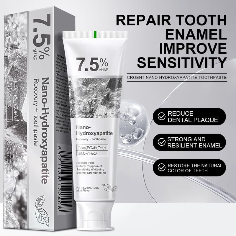 Cross-border Exclusive 7.5% Nano Hydroxyapatite Fluoride-Free Toothpaste Whitening Teeth Stain Removal Enamel Protection 120g