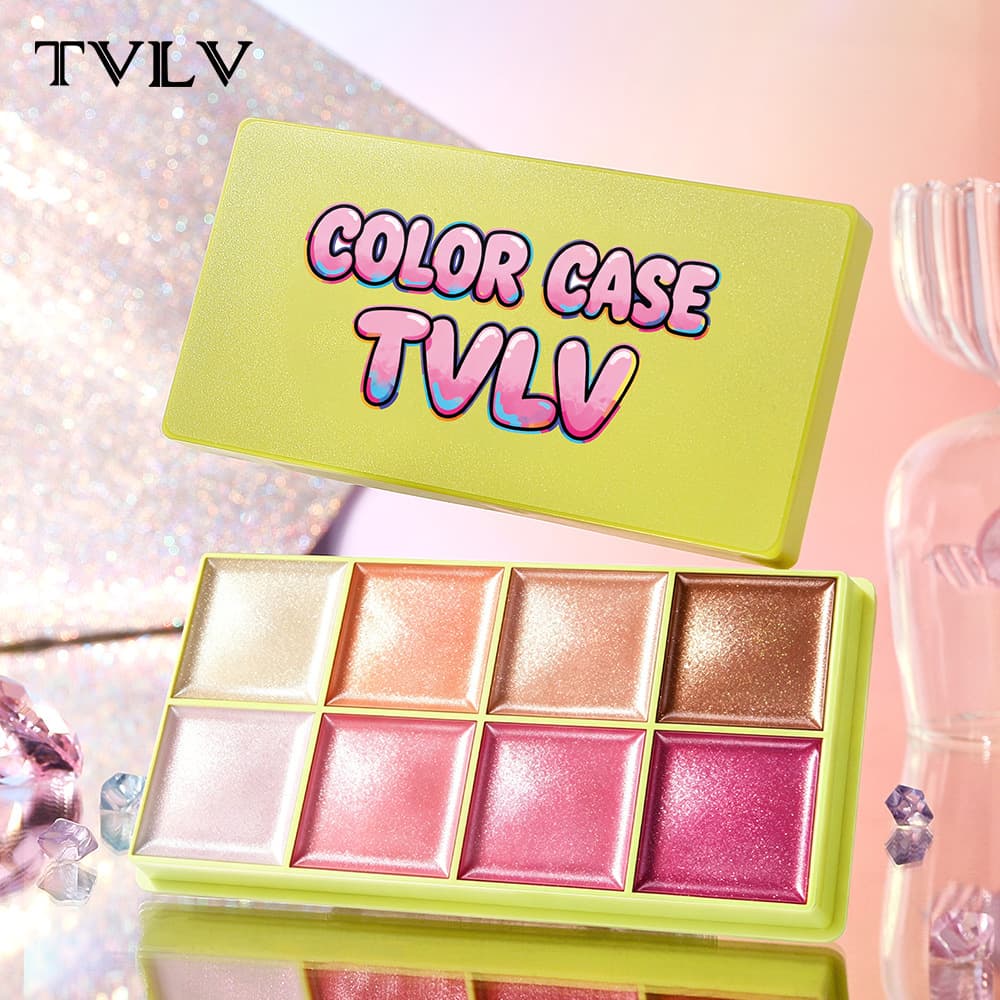 Cross-border TK 8-color cream highlighter palette, eye and face highlighter contour, eyebrow cream palette and blush palette
