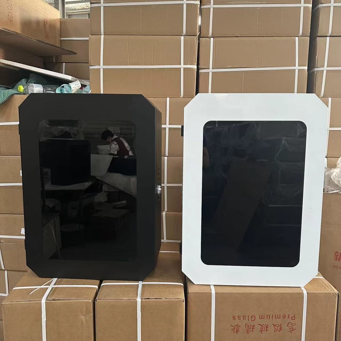 Charging pile protection box black white glass protective box universal distribution cabinet distribution box meter box outdoor