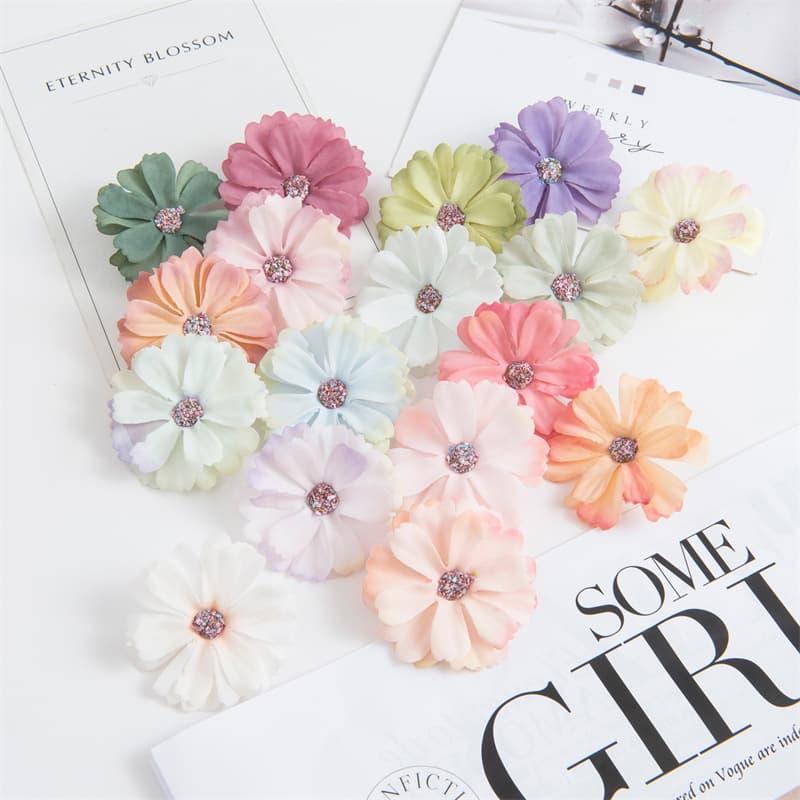 Handmade DIY Embroidery Silk Flower Materials for Restaurant Decoration Wedding Home Decorations Forest Girl Imitation Chrysanthemum