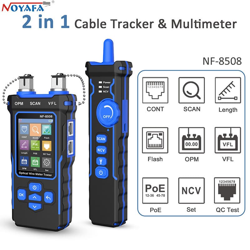 NOYAFA NF-8508 Length Tester Cross-Border Network Cable Tester Fiber Optic Red Light Power Meter