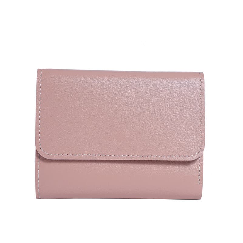 Minimalist Short Women's Wallet Student Card Holder Multi-functional Coin Purse Tri-fold Ultra-thin Smooth Finish Wallet