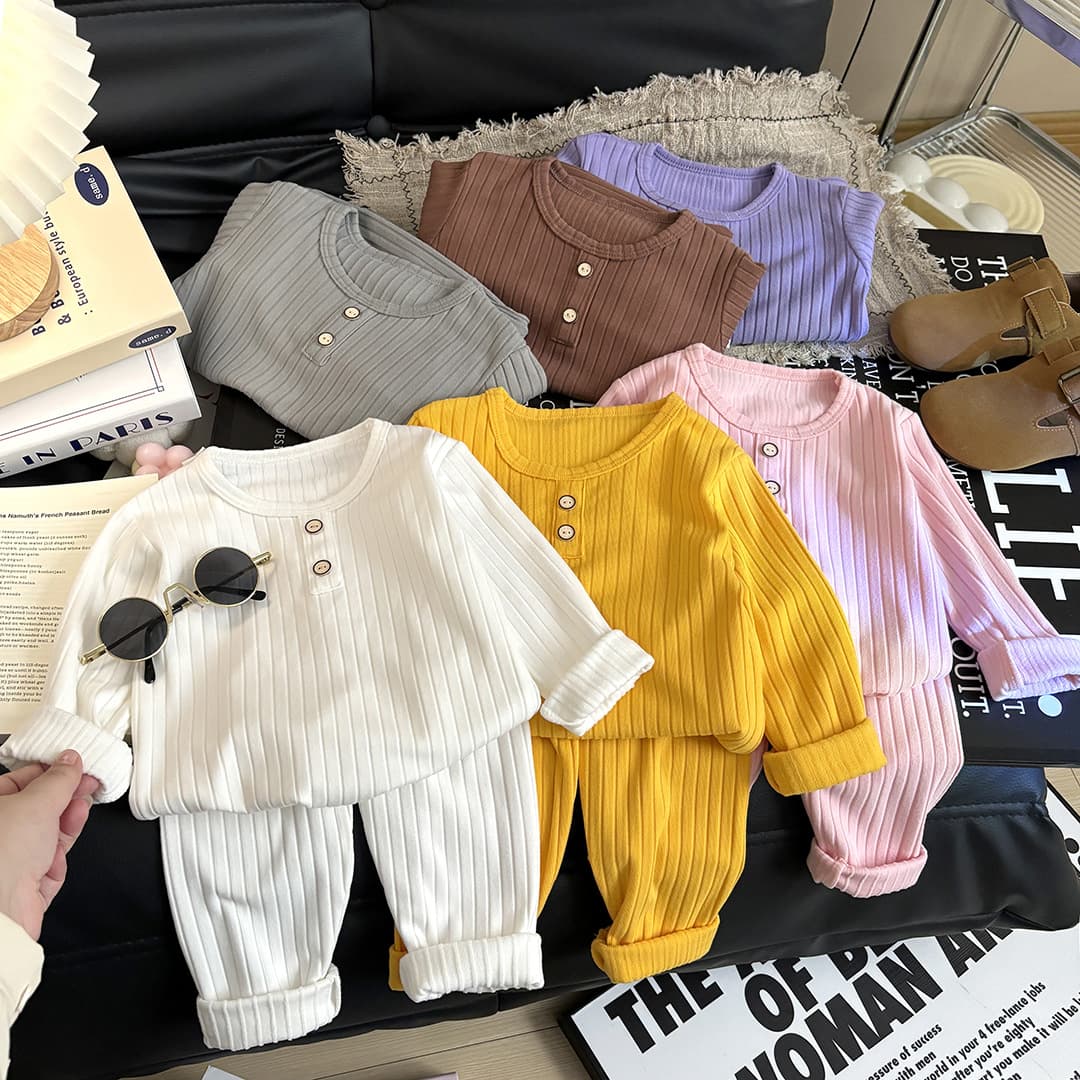 New Autumn Kids Underwear Set Baby German Velvet Boys Pajamas Korean Style Girls Warm Homewear Children's Clothing