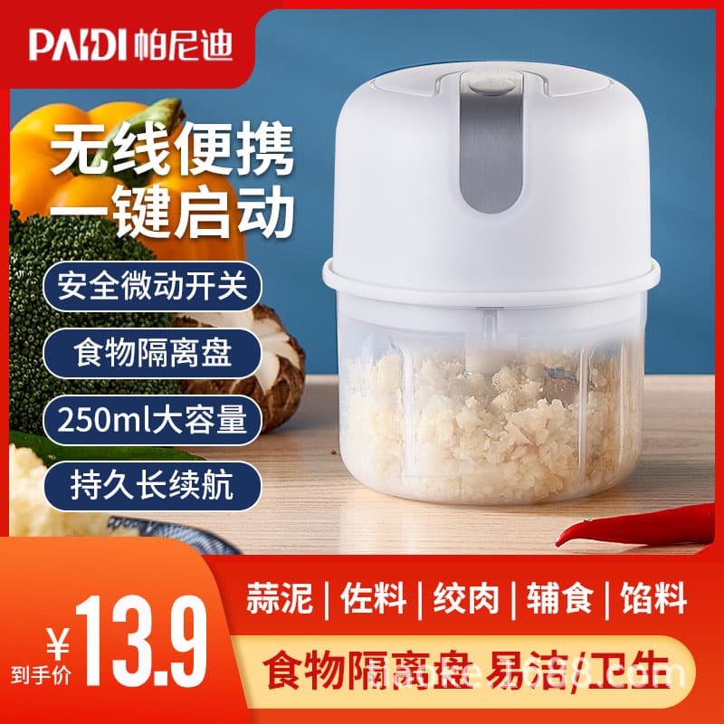 Cross-border Panidi Rechargeable Electric Garlic Mincer, Garlic Press, Baby Food Processor, Food Processor