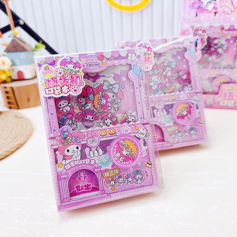 Creative Cartoon My Melody & Kuromi Gashapon Pocket Notebook - Cute Stress Relief Fun Planner Portable Memo Pad