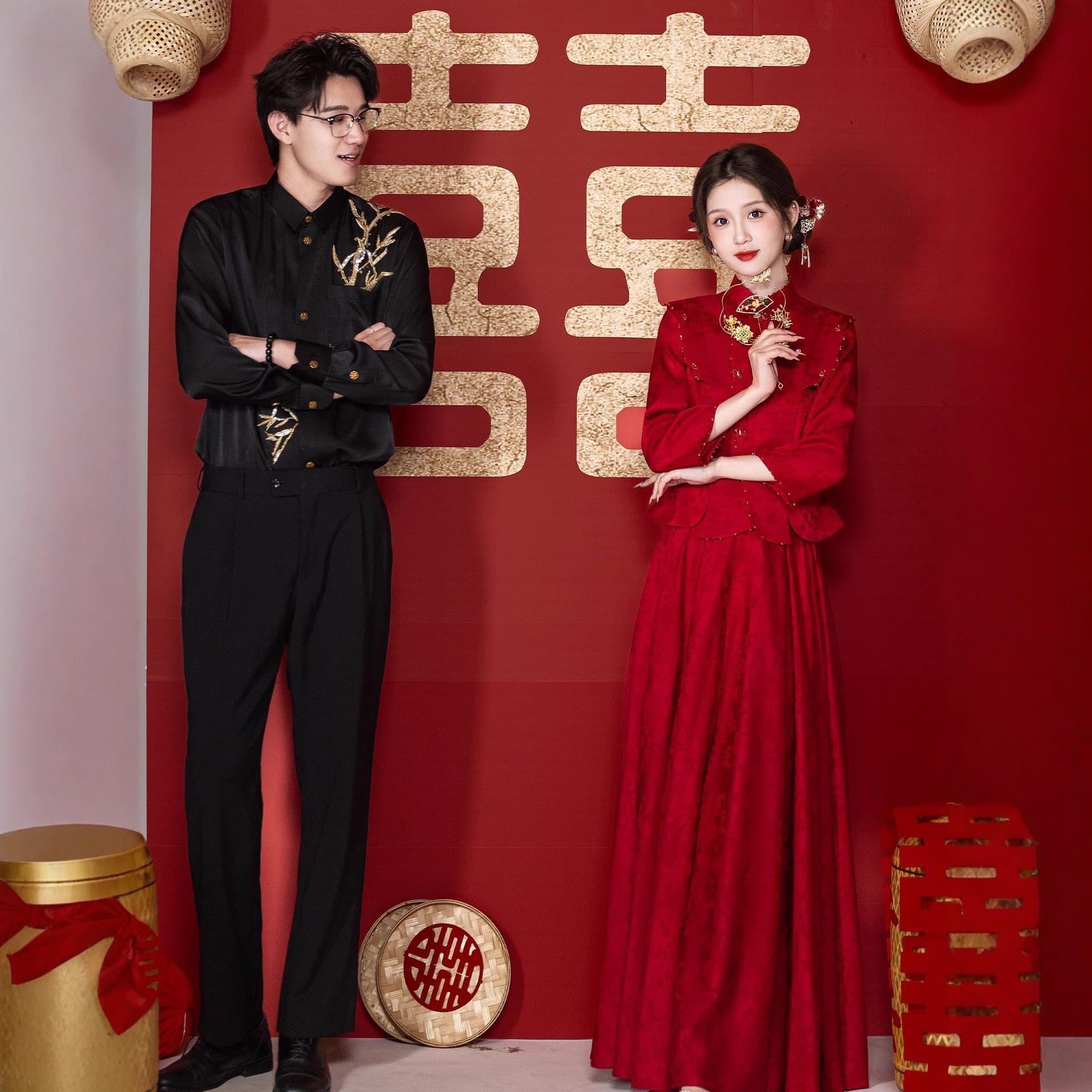 2025 New Chinese Style Bride's Toasting Dress Set, Wedding Dress, Engagement Dress, Casual Wear