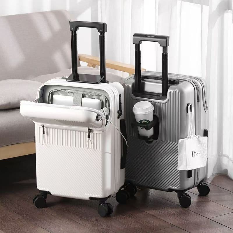 Front-Opening Multifunctional Suitcase 26-Inch Student Women Business Travel Trolley Case 24-Inch Universal Wheel Combination Lock Luggage