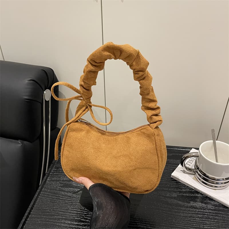Solid Color Women's Bag 2025 Summer New Trendy Casual Versatile Fashion Solid Color Temperament Crossbody Single Shoulder Armpit Small Square Bag