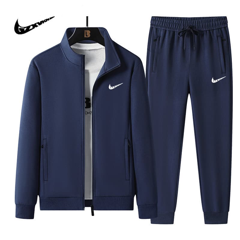 2025 New Men's Sport Suit Men's Casual Sport Suit Zip-Up Two-Piece Cotton Sport Suit Men