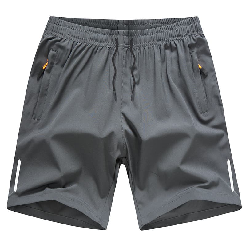 2025 New Men's Reflective Strip Sports Shorts Casual Fashion Trendy Zipper Ice Silk Feel Athletic Shorts