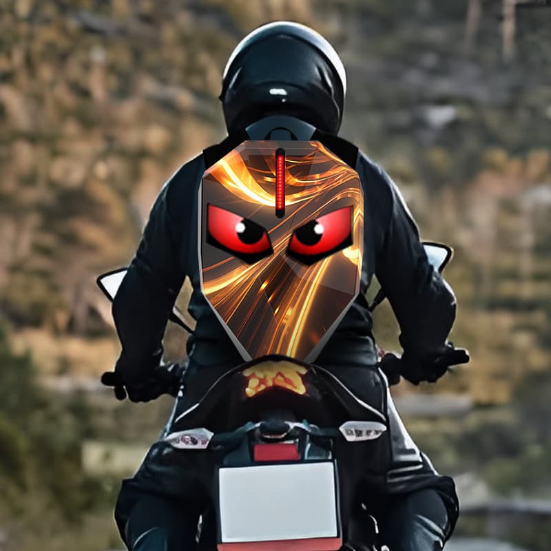 LED Knight Backpack RGB PC Hard Shell Demon Eye Helmet Bag Large Capacity Outdoor LED Cycling Bag High Brightness Screen