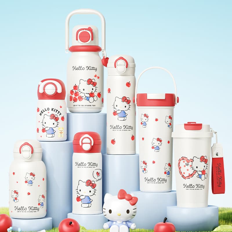 Hello Kitty Co-branded 316 Stainless Steel Thermos Cup for Girls, High-Face-Value Portable Straw Cup, Student School Water Bottle