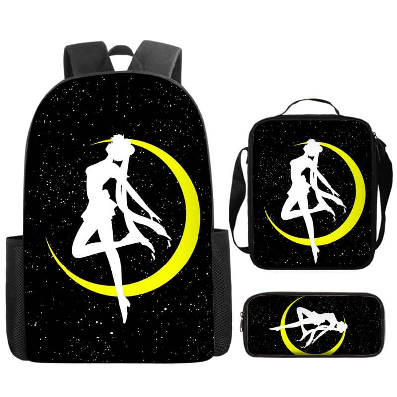 Sailor Moon Anime Backpack Student Schoolbag Women's Double Shoulder Bag Polyester Single Shoulder Bag Pencil Case