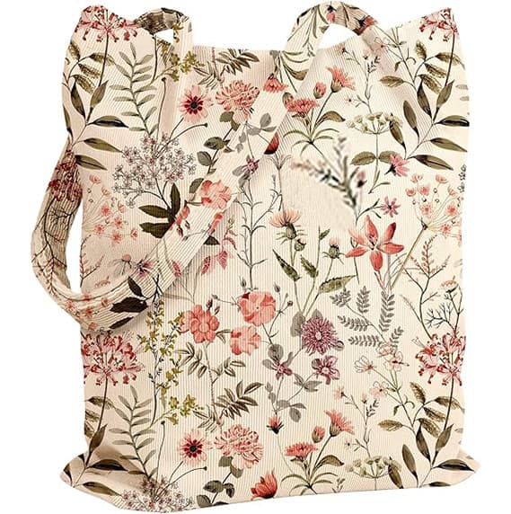 Fashionable Printed Corduroy Handbag for Women, Casual Commuter Tote Bag, Travel Bag, Portable Bag