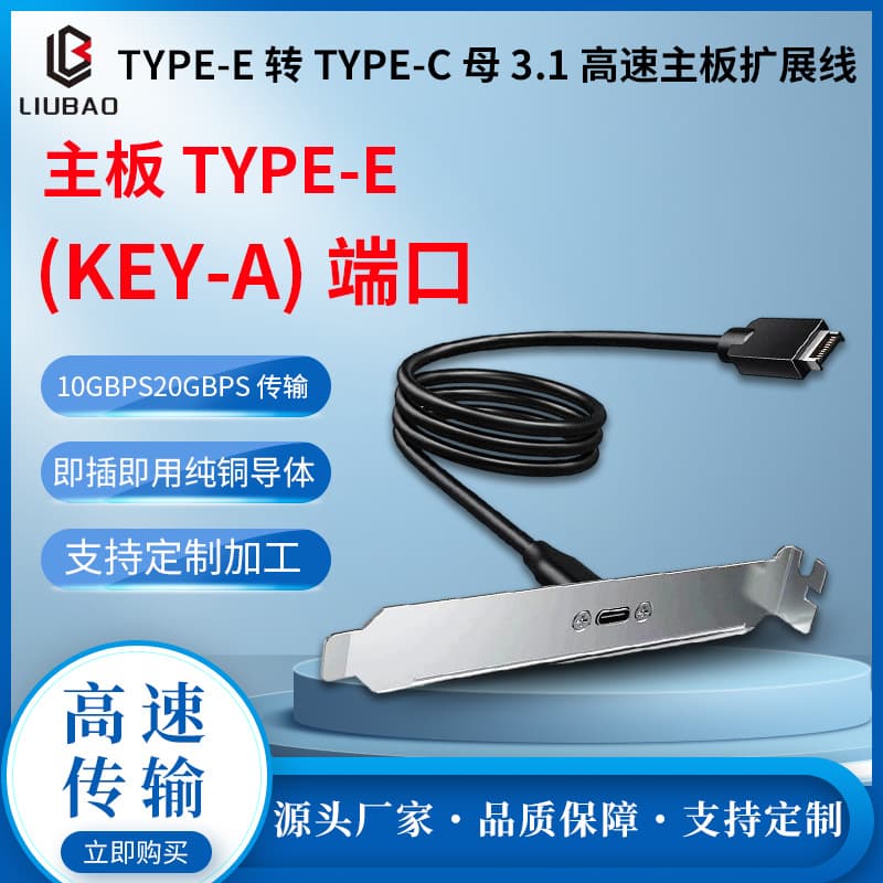 USB 3.1 Extension Cable Type-E to Type-C Female Rear with Ears Baffle Cable with Nut Motherboard Extension Cable