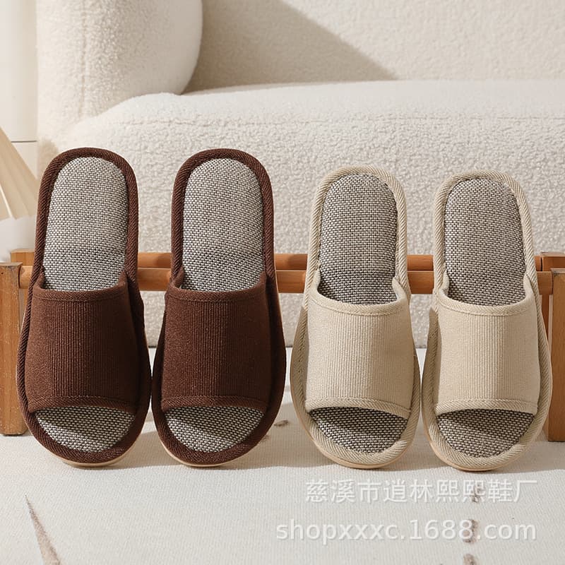 Homestay Slippers Linen Hotel Disposable Slippers Beauty Salon Home Couples Men's Thickened Anti-Slip Wholesale