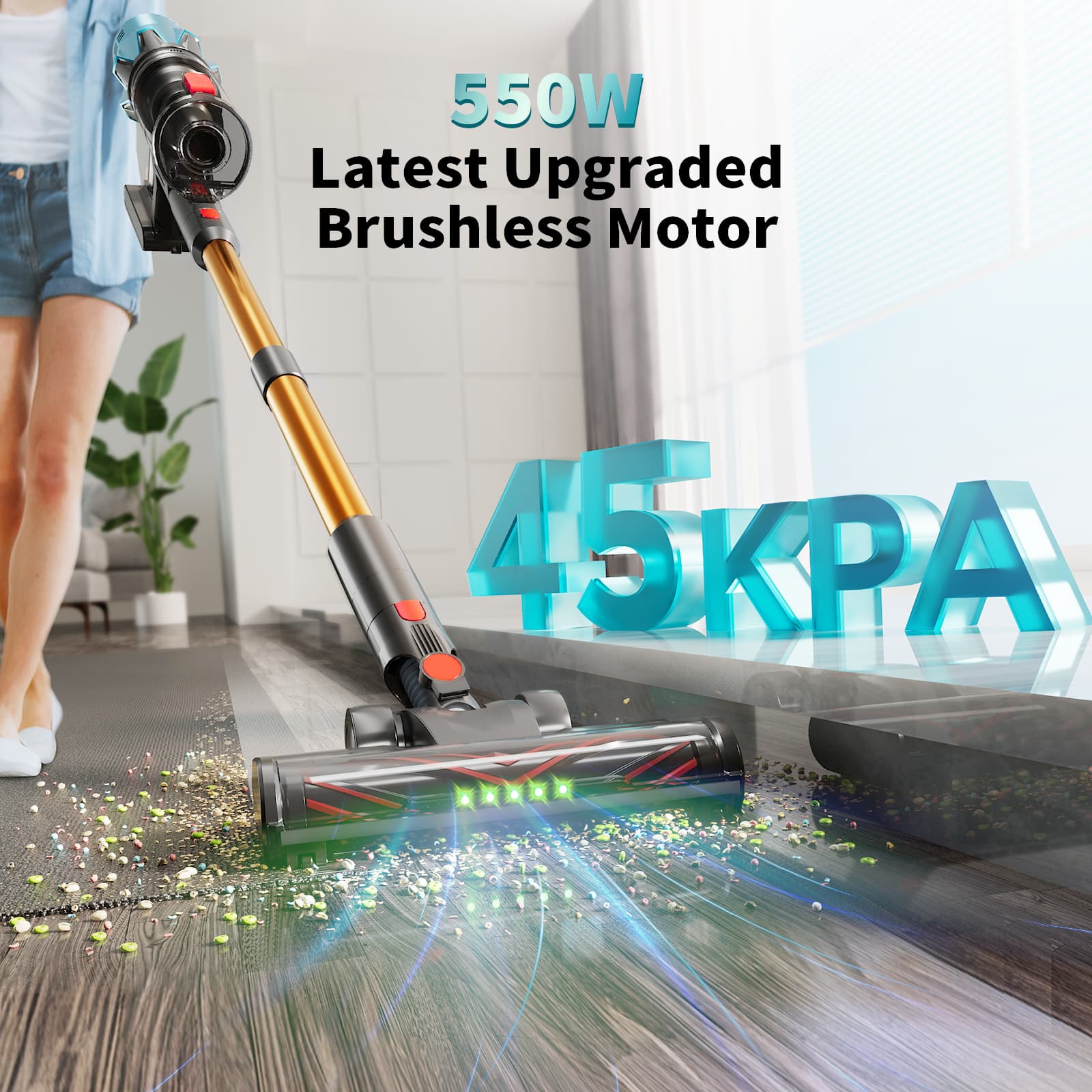 Cross-border Cordless Vacuum Cleaner, Home Use, High Suction Power, High Power, Multifunctional, Pet Hair, Brushless Motor, Handheld Vacuum Cleaner