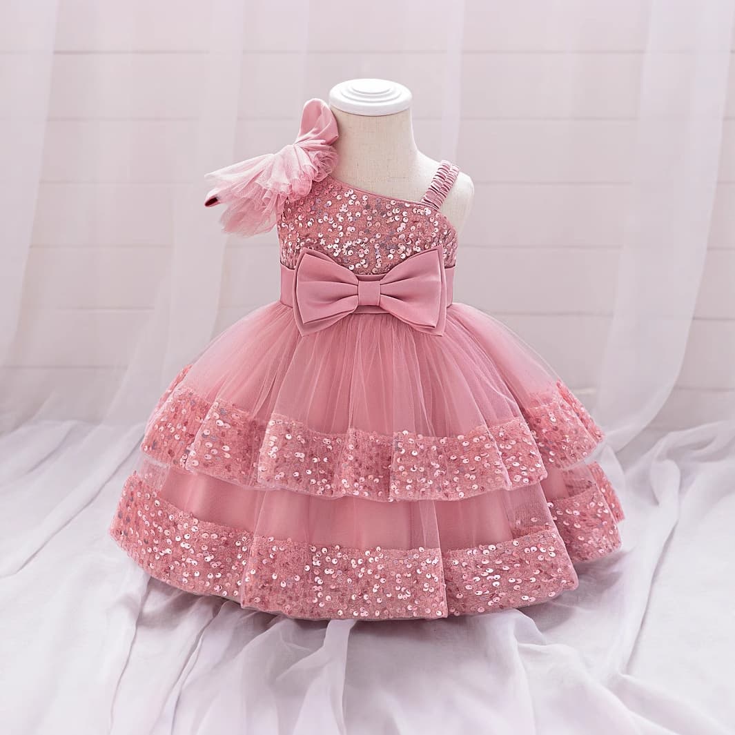 New Cross-Border Children's Sequin Princess Dress, Tulle Cake Skirt, Birthday Party Flower Girl Evening Gown