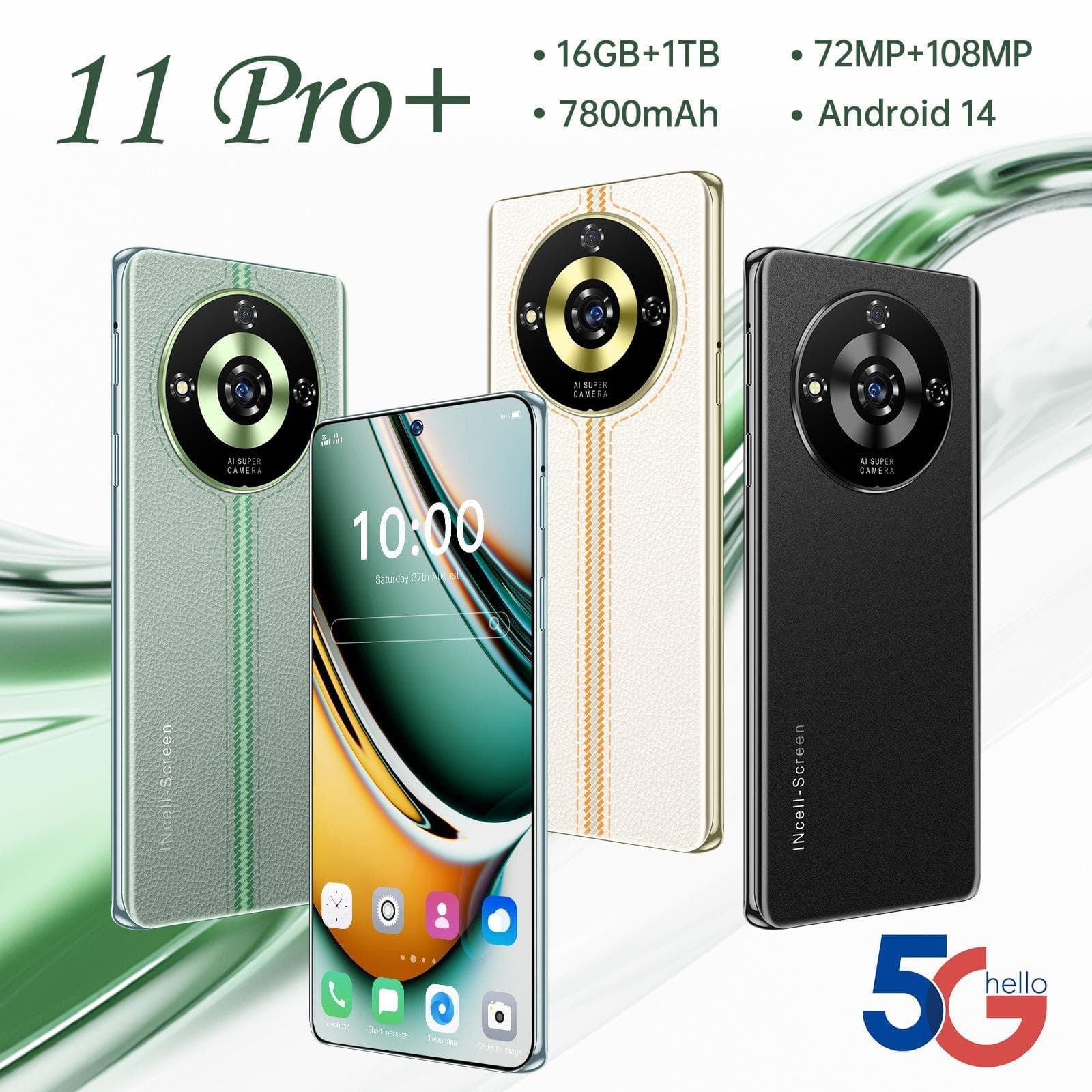 Cross-border Phone 11 Pro True 4G Network 4+64 High-end Smartphone TK Russia Hot-selling Smartphone Black
