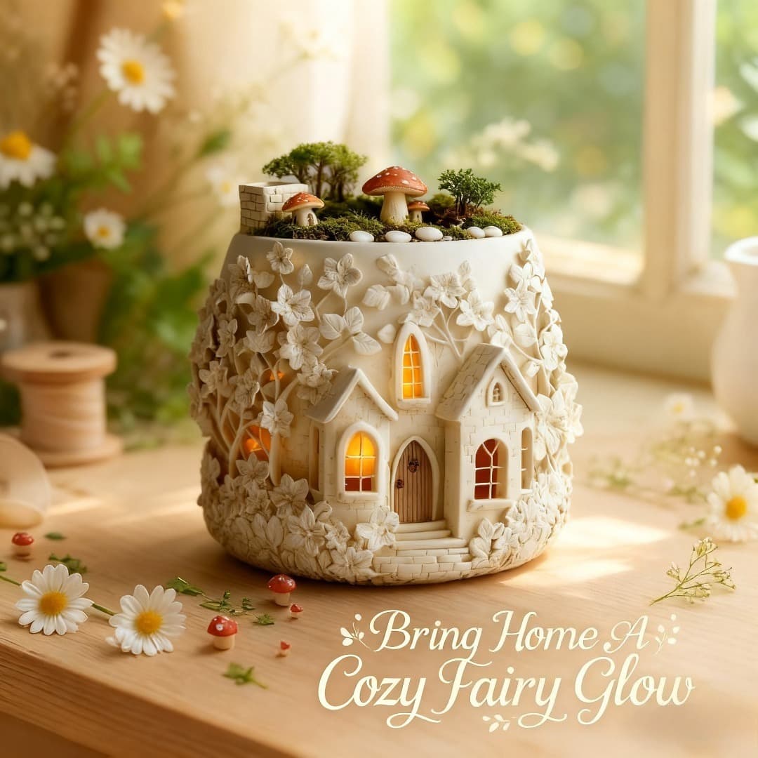 Fairy Tale House Silicone Mold Aromatherapy Candle Cup DIY Flower Pot Pen Holder Decorative Ornament Mold