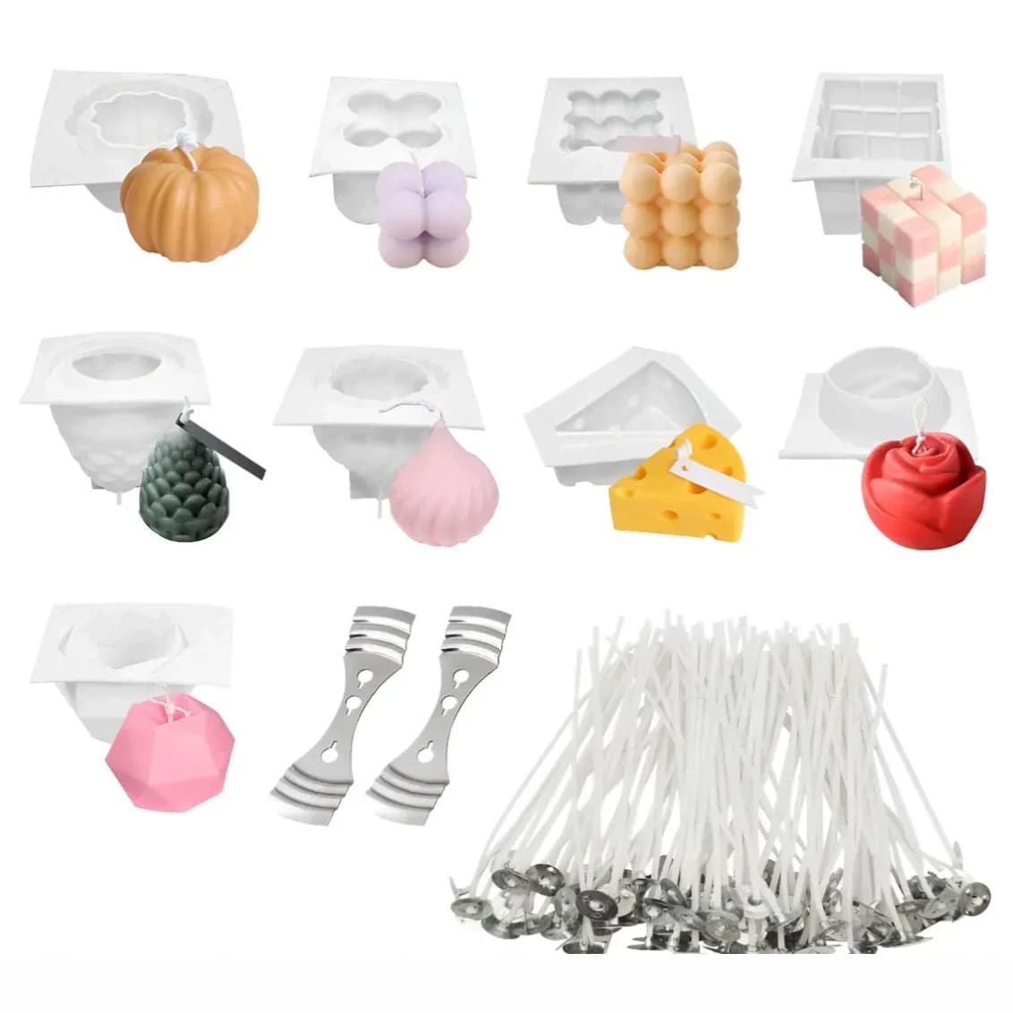 9 Candle Silicone Mold Sets DIY Candles Silicone Mold Making Set Candle Tools Cake Mold