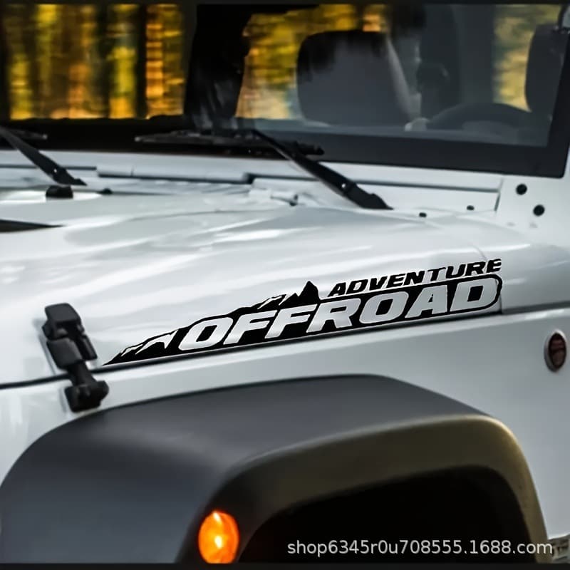 C18OFFROAD Adventure Mountain Hood Decal for Wrangler Off-Road Vehicle Engine Cover ADVENTURE Decoration