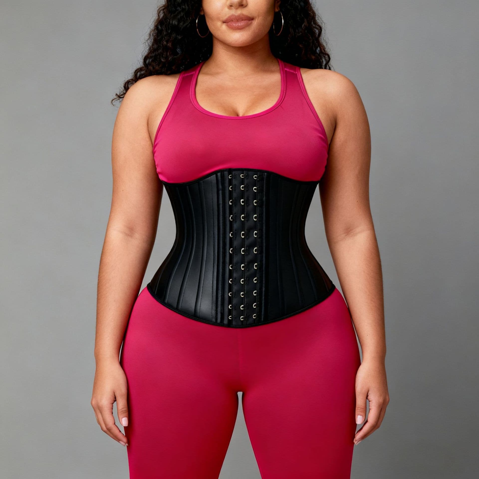 Waist Trainer 25-Bone Body Shaping Corset, Latex Waist Cincher for Workout, Tummy Control Belt