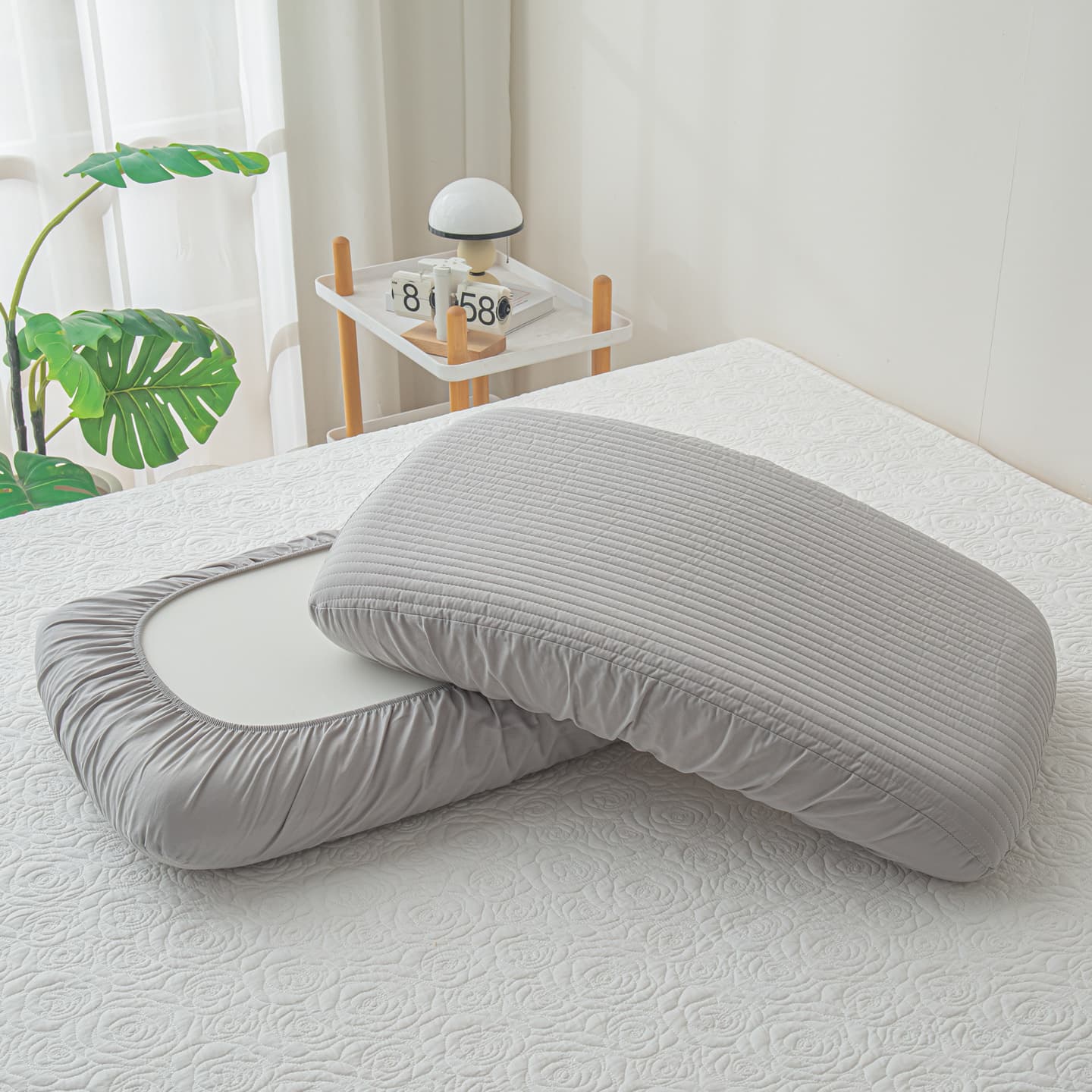 Solid Color Pure Cotton Washed Cotton Quilted Pillowcase, Washable, Breathable and Comfortable for All Seasons, Suitable for Student Dormitories