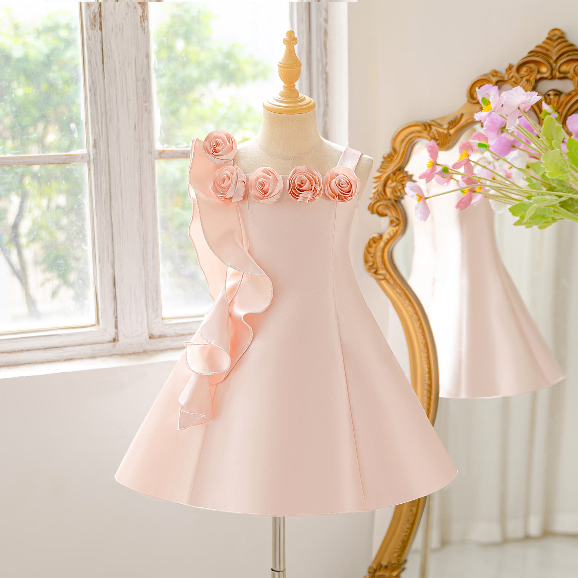 New Children's Satin Spaghetti Strap Princess Dress for Performance, Photography, Festival, Piano Recital - Wholesale