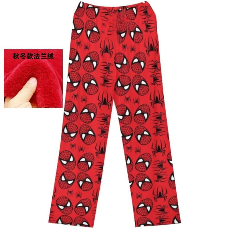 Women's flannel cartoon fleece-lined pajama pants, new autumn and winter style, loose fit, casual, warm, long pants, suitable for both home and outdoor wear, export.