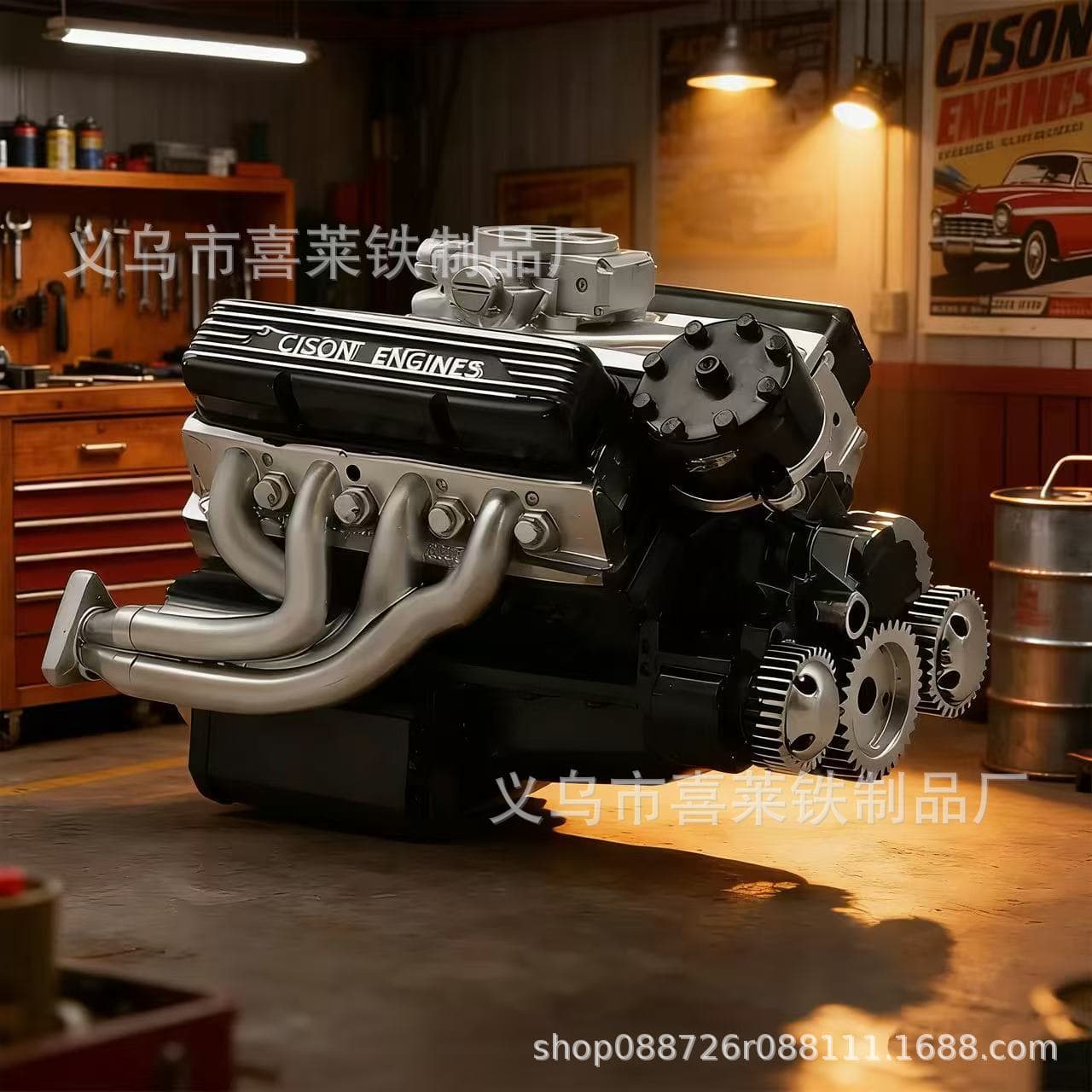Cross-border engine V8 engine creative resin crafts ornaments wholesale office ornaments high-end niche