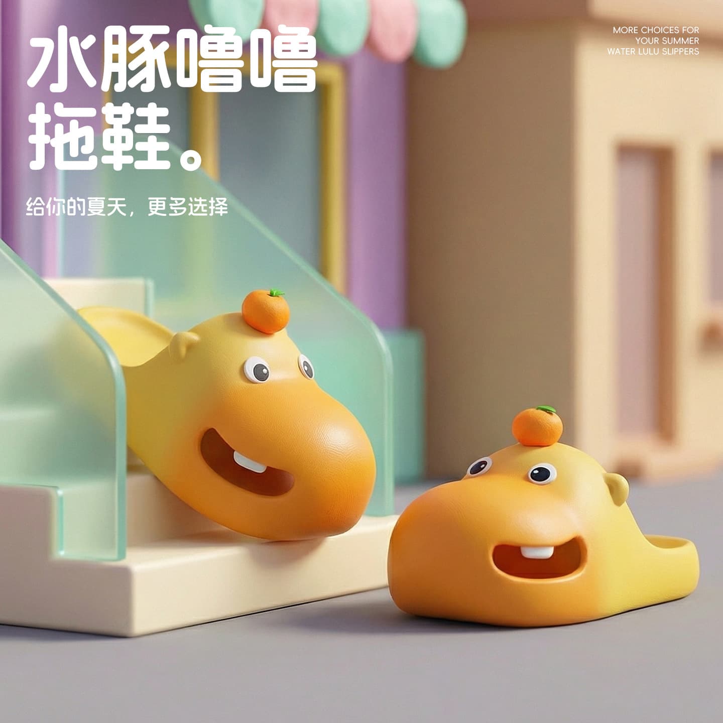 New Summer Indoor Home EVA Material Cute Capybara Lulu Soft Sole Unisex Closed-Toe Slippers 2026
