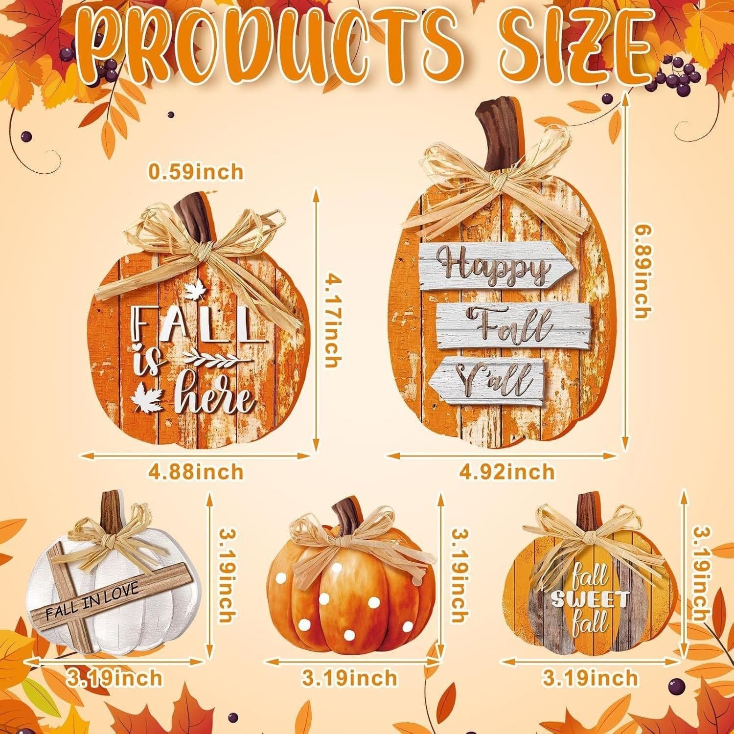 New Arrival Cross-border Autumn Decorative Ornaments Thanksgiving Harvest Pumpkin Wooden Pumpkin Craft for Home Blessing
