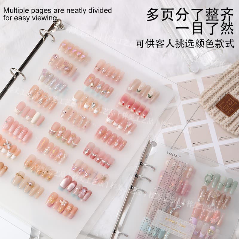 2026 New Style Wearable Nail Art Storage Album Nail Art Collection Book Nail Tip Display Board Sample Storage Box Color Card
