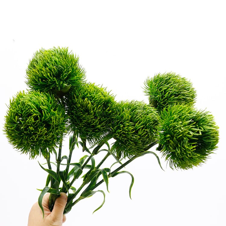 Green Stone Bamboo Artificial Flowers Simple Home Arrangement Soft Rubber Fake Flower Decorative Ornament Simulation Green Pom Pom Wholesale