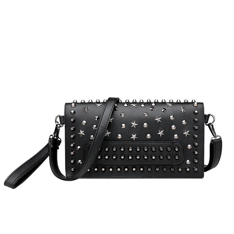 Trendy Vintage Women's Cropped Studded Crossbody Bag Street Style Hip Hop Small Square Versatile Single Shoulder Bag