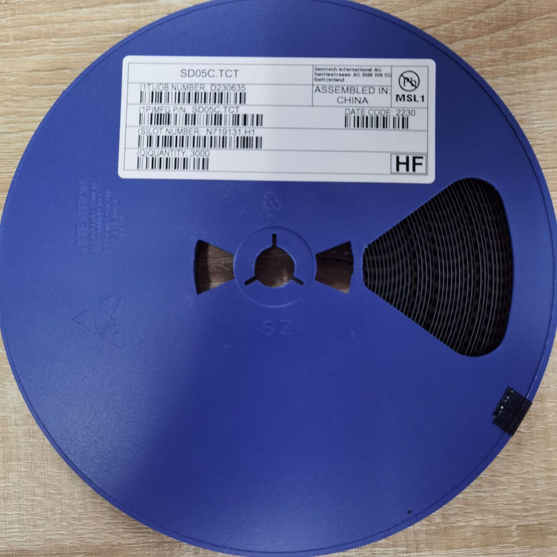 Brand new, genuine SD05.TCT TVS DIODE 5VWM 14.5VC SOD323, in stock. Price upon inquiry.