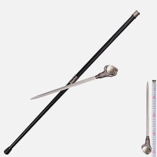 Stainless Steel Eagle Claw Dragon Ball Cane Sword Double-Section Walking Stick Sword Outdoor Hiking Cane Sword King Scepter Unsharpened