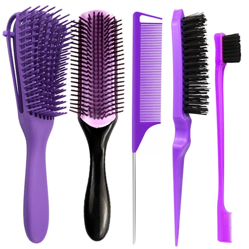 Professional Salon Hairbrush Tail Comb Edge Brush Set Massage Brush Styling Brush Straight Curling Hairbrush Durable Comb