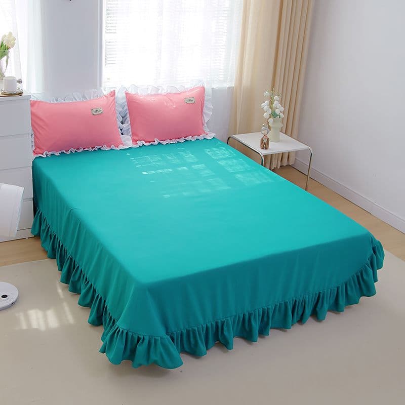 Non-slip bed sheets, washable cotton sheets, machine washable, lace trim, Korean princess style, factory wholesale per piece