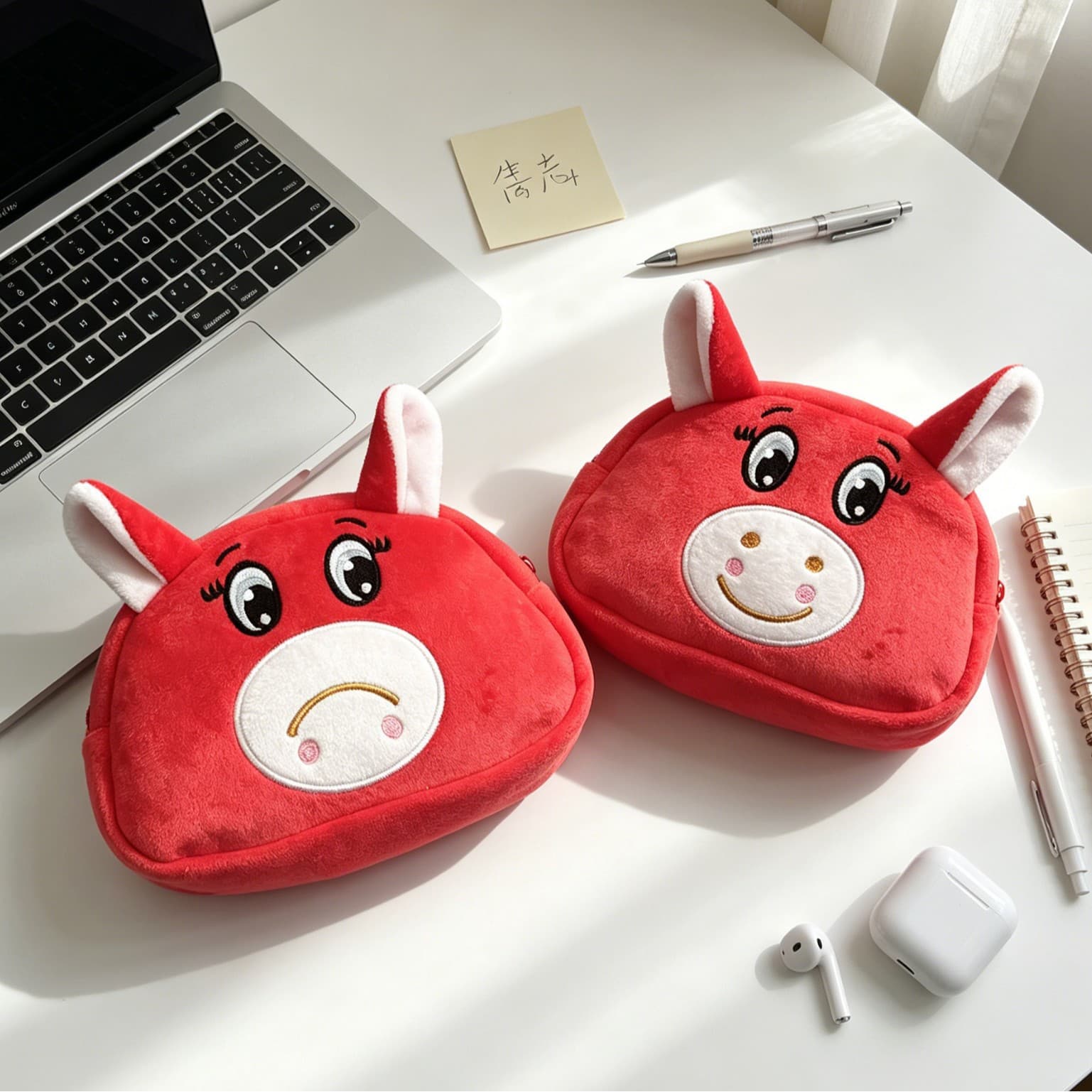 Cross-border Crying Horse Doll Pen Bag Mascot Funny Expression Plush Stationery Bag Creative Large Capacity Stationery Box