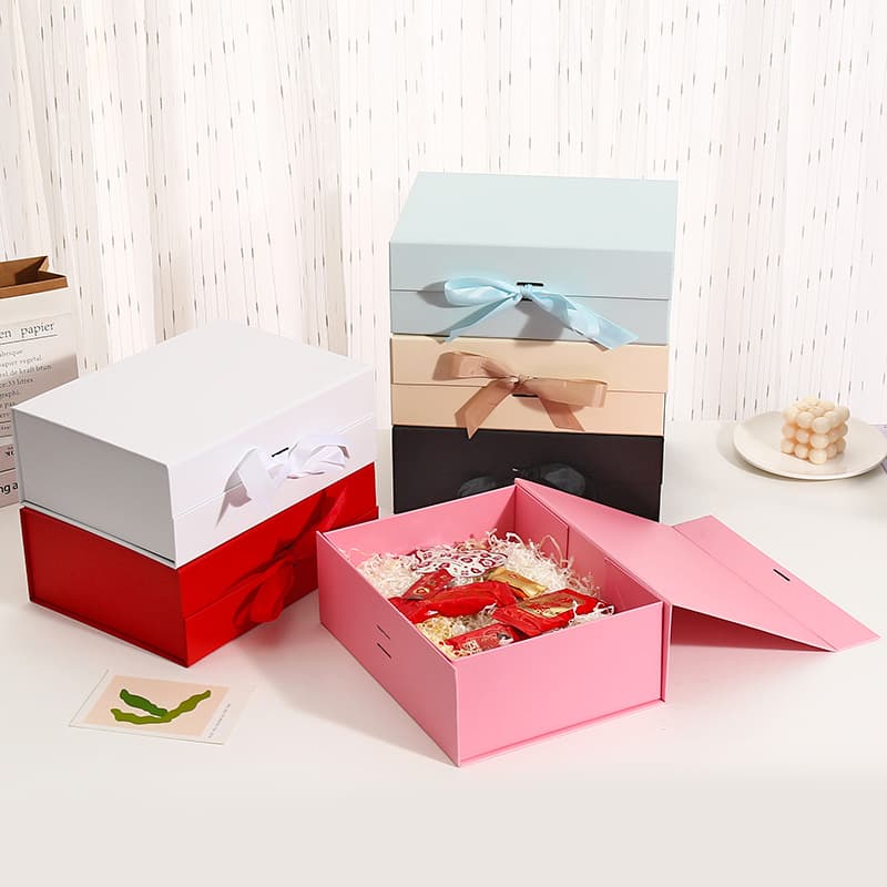 Foldable Flip Top Gift Box One Piece Valentine's Day Packaging Box Wholesale Price for Online Platforms White Red Black Pink