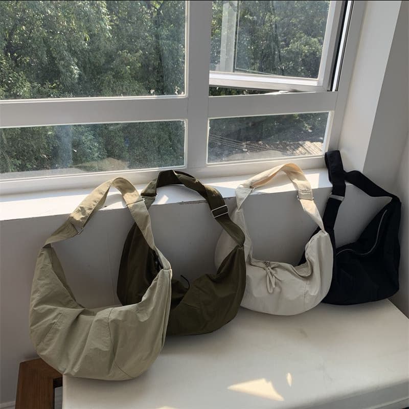 Women's New Style Crossbody Shoulder Bag Spring Nylon Large Capacity Crescent Bag Shopping Bag